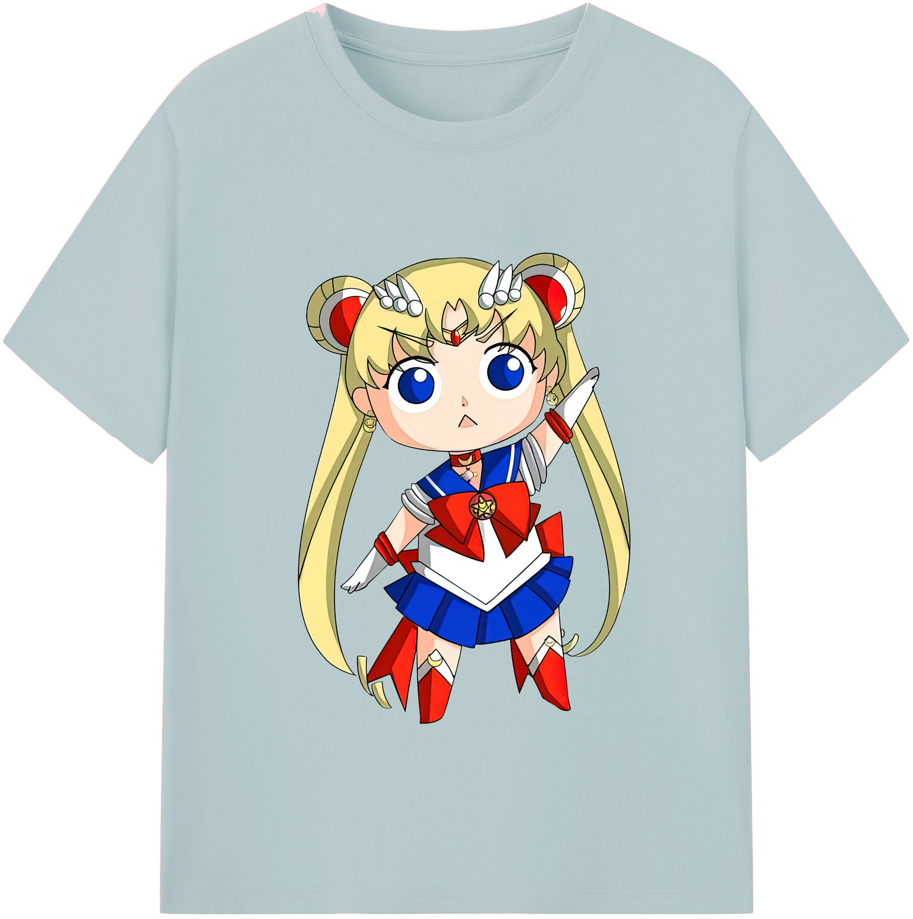 （画像用） 美少女戦士セーラームーン 月野 うさぎ つきの うさぎ Sailor Moon Tsukino Usagi 綿100％半袖Tシャツ（フロントプリント）